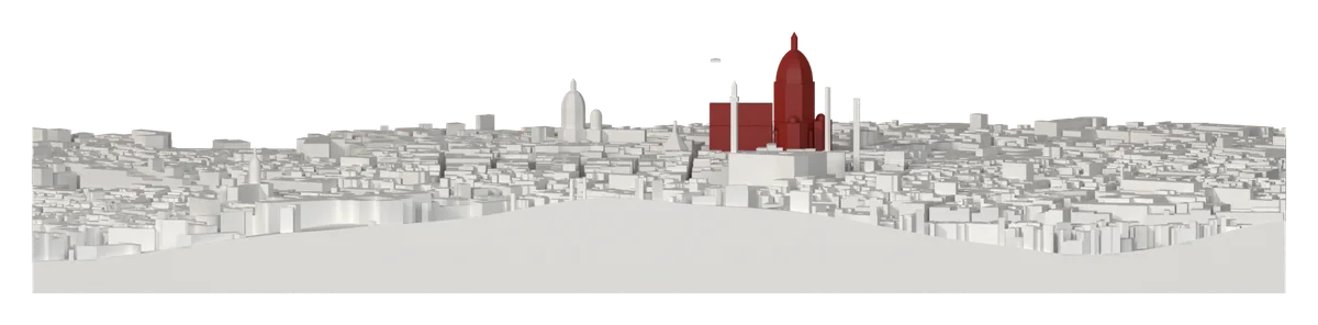 Il profilo della mappa di Firenze visto da sud
