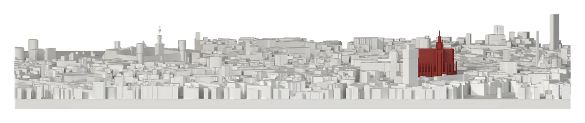 Il profilo della mappa di Milano visto da sud