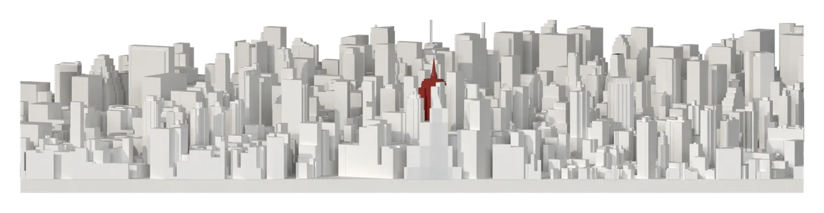 Il profilo della mappa di New York visto da sud
