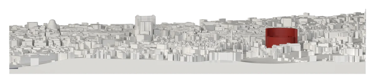 Il profilo della mappa di Roma visto da sud